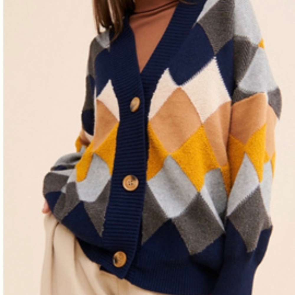 Few Moda Geo Colorblock Cardigan from Anthropologies